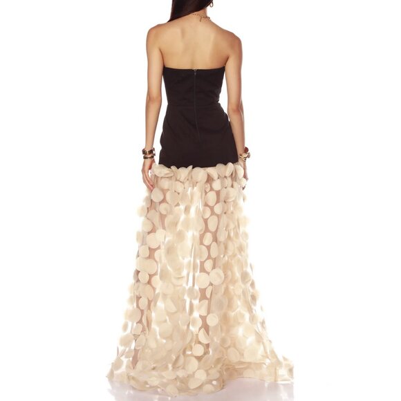 BEST Bronx and Banco Harper Strapless Black and Beige Gown Maxi Dress - Picture 4 of 15